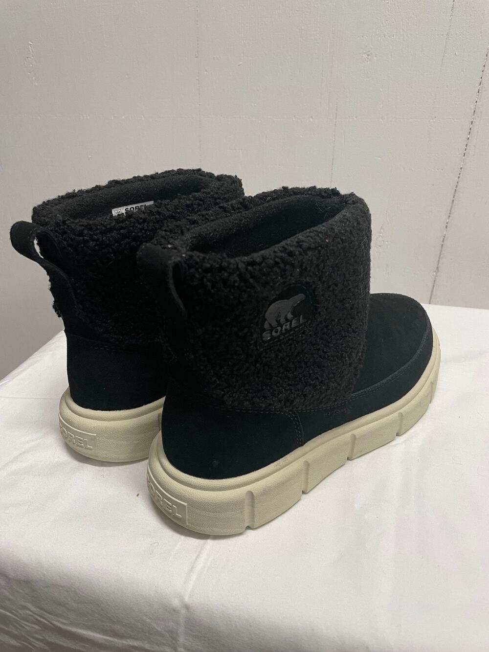 Sorel Waterproof Suede Boots Size 6 Black New Without Box Faux Fur
